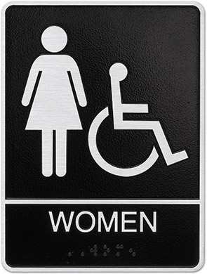 Black Womens Restroom Sign Handicap Accessible