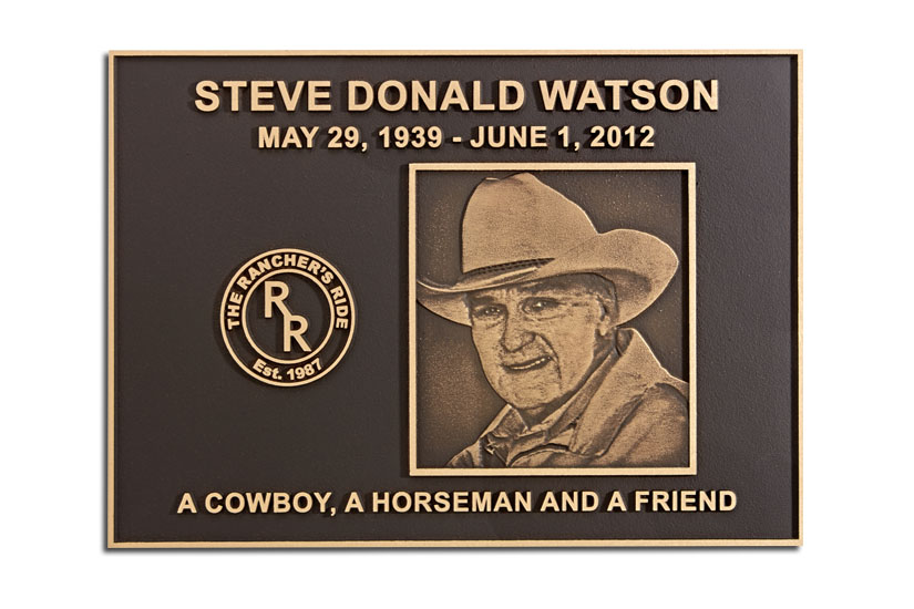 Photo Relief Cast Bronze Plaque w/ Orbital Border