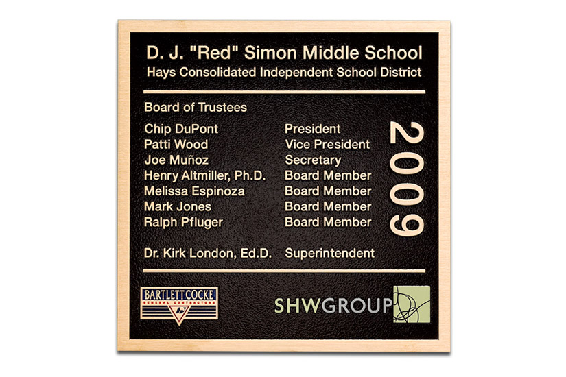 Precision Tooled Bronze Plaque