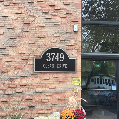 aluminum address plaque