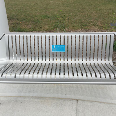 Aluminum bench plaque