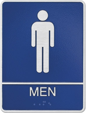 Blue Mens Restroom Sign