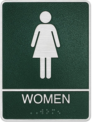 Green Womens Restroom Sign