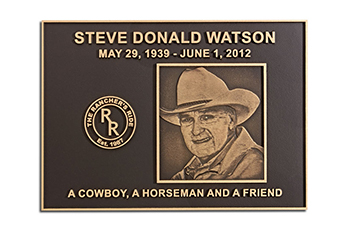 Cast Bronze Memorial Photo Plaque